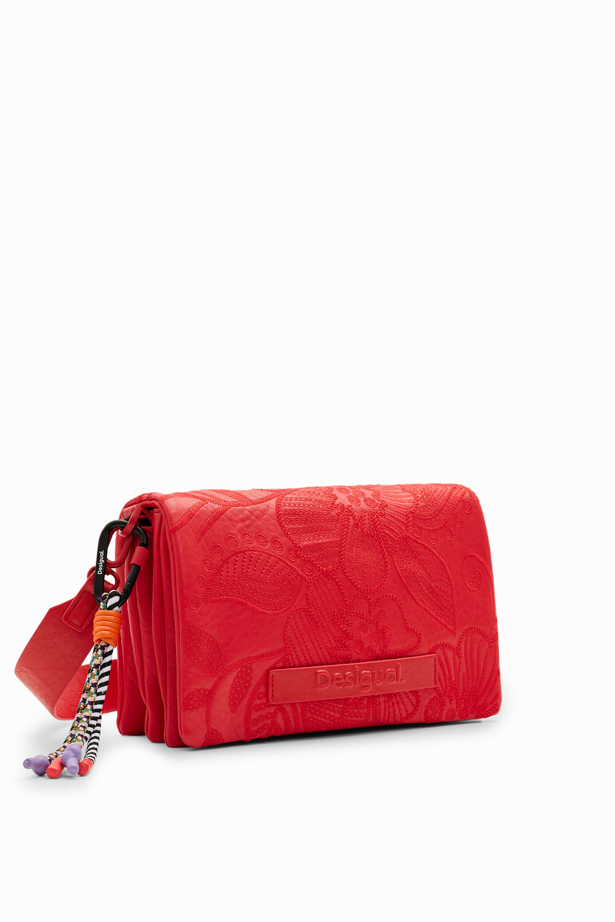M embroidered floral crossbody bag - RED - U