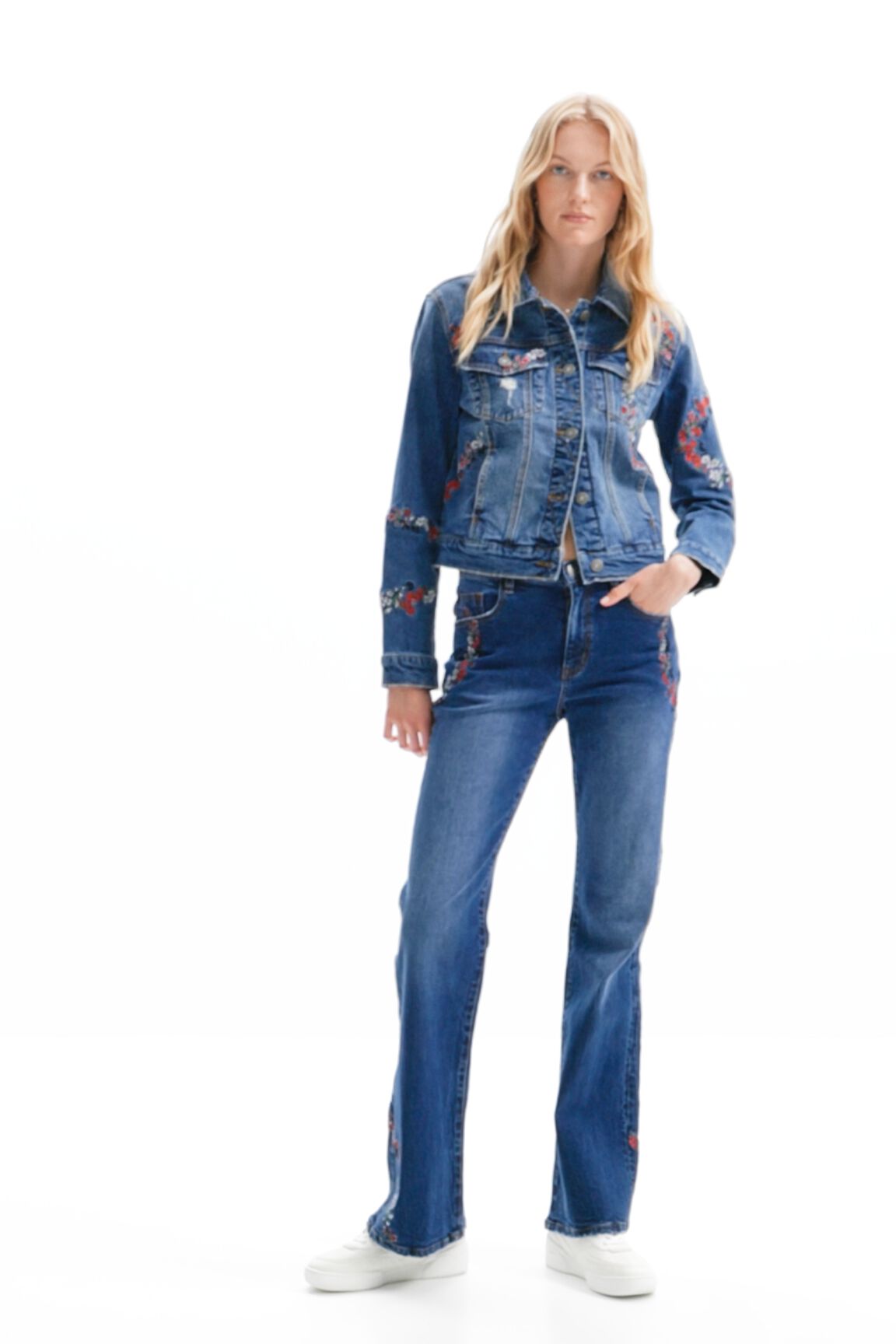 Women s Floral flare jeans I Desigual