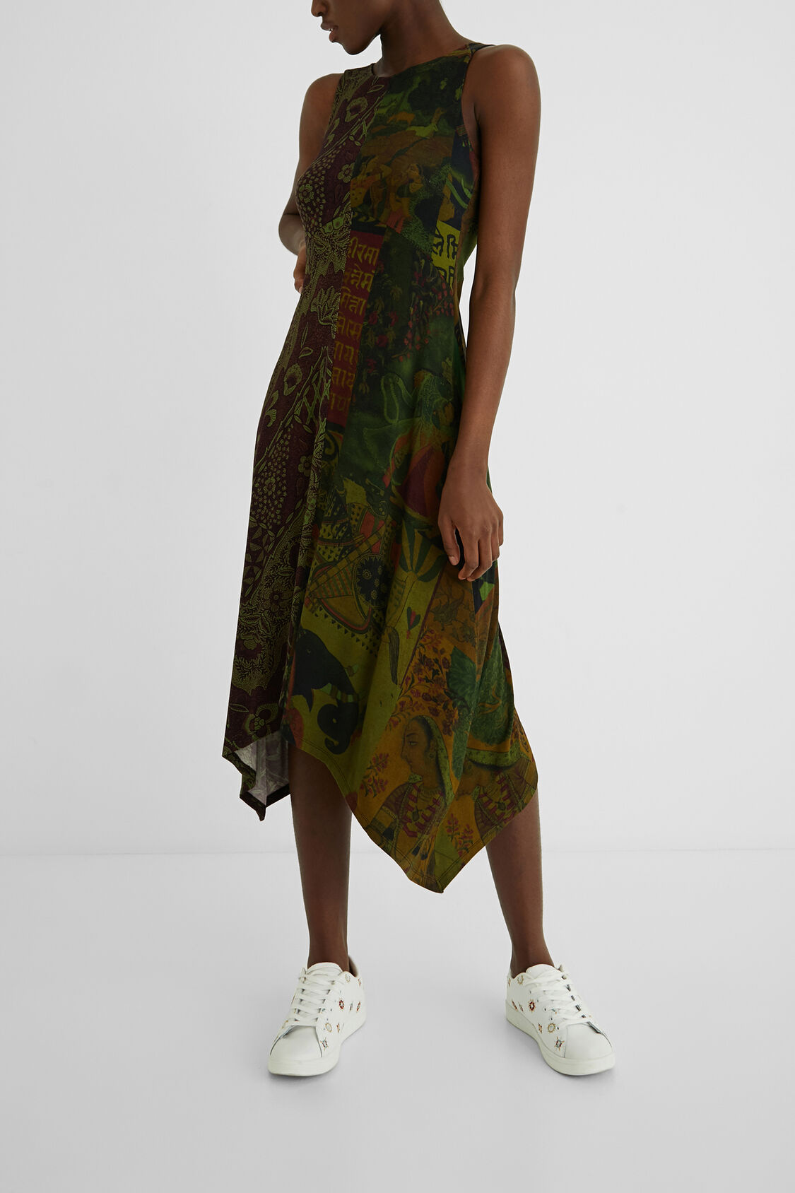 アシンメトリーaラインロングワンピース Desigual Com