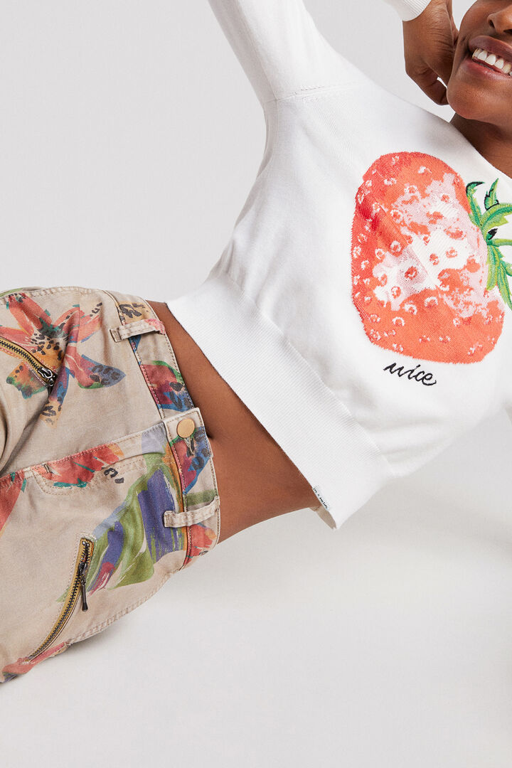 Cropped strawberry jumper | Desigual