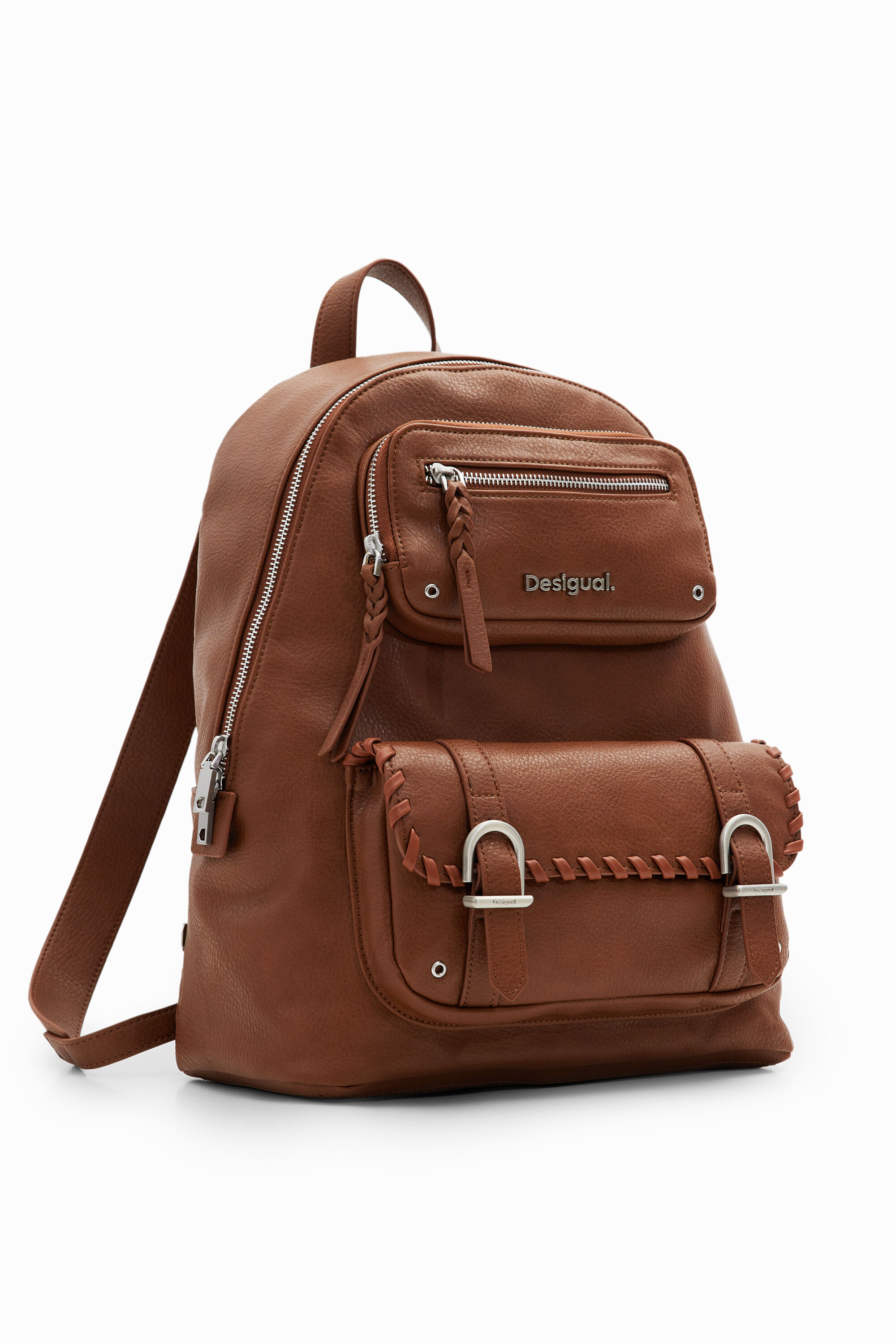 L pockets backpack - BROWN - U