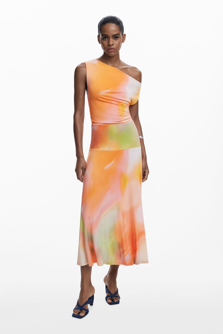 Robe longue asymétrique