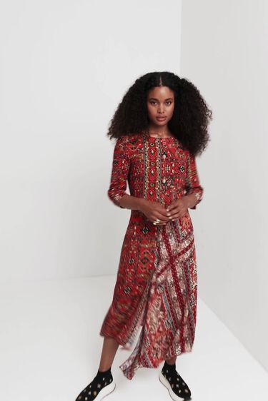 Ethnic print viscose dress | Desigual
