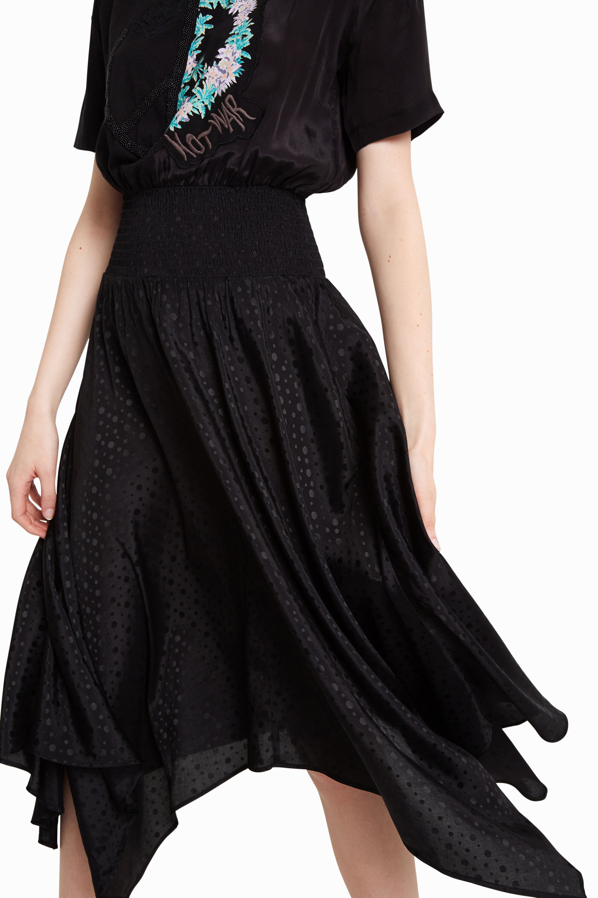 Asymmetric effect 2 piece dress