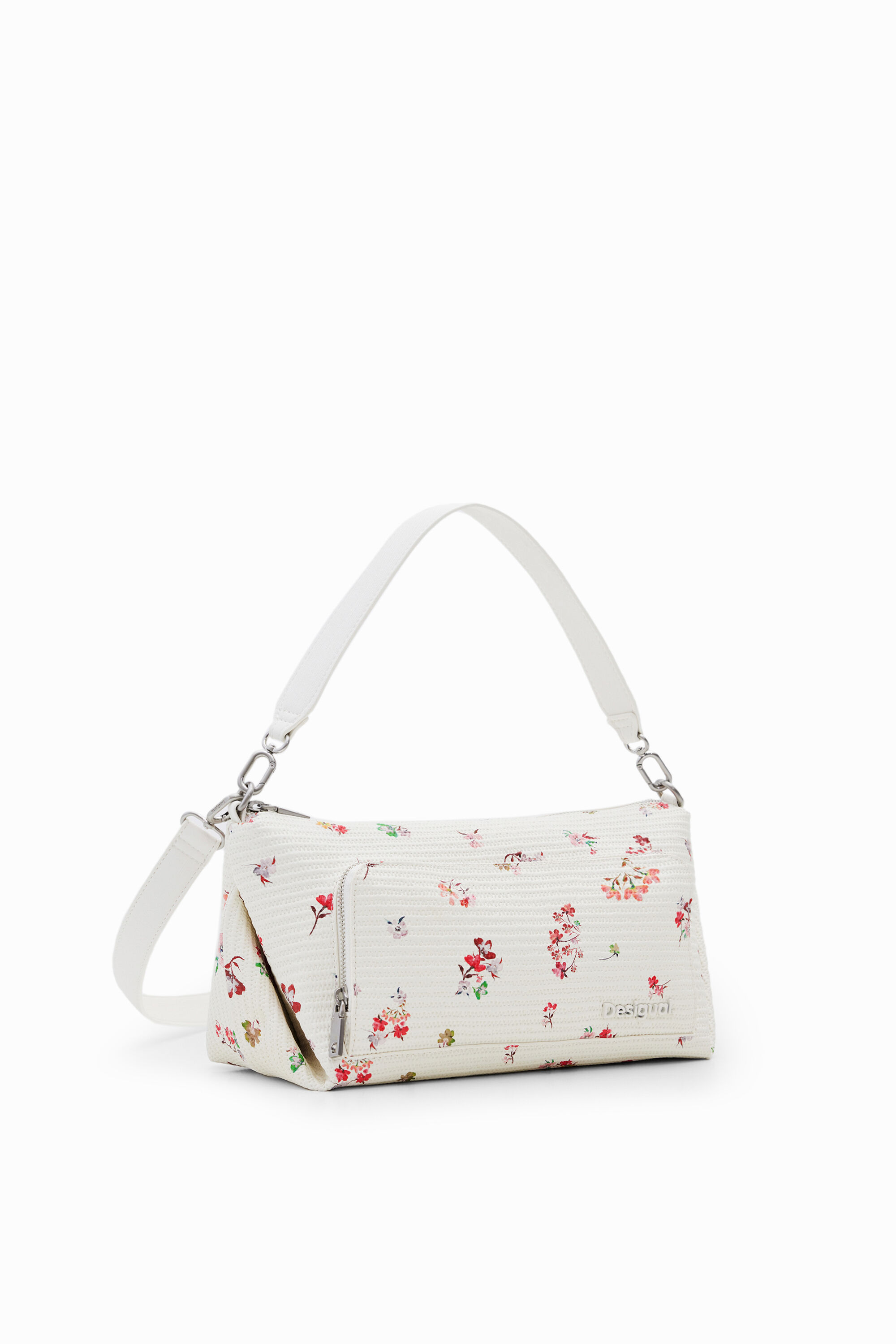 M textured floral bag - WHITE - U