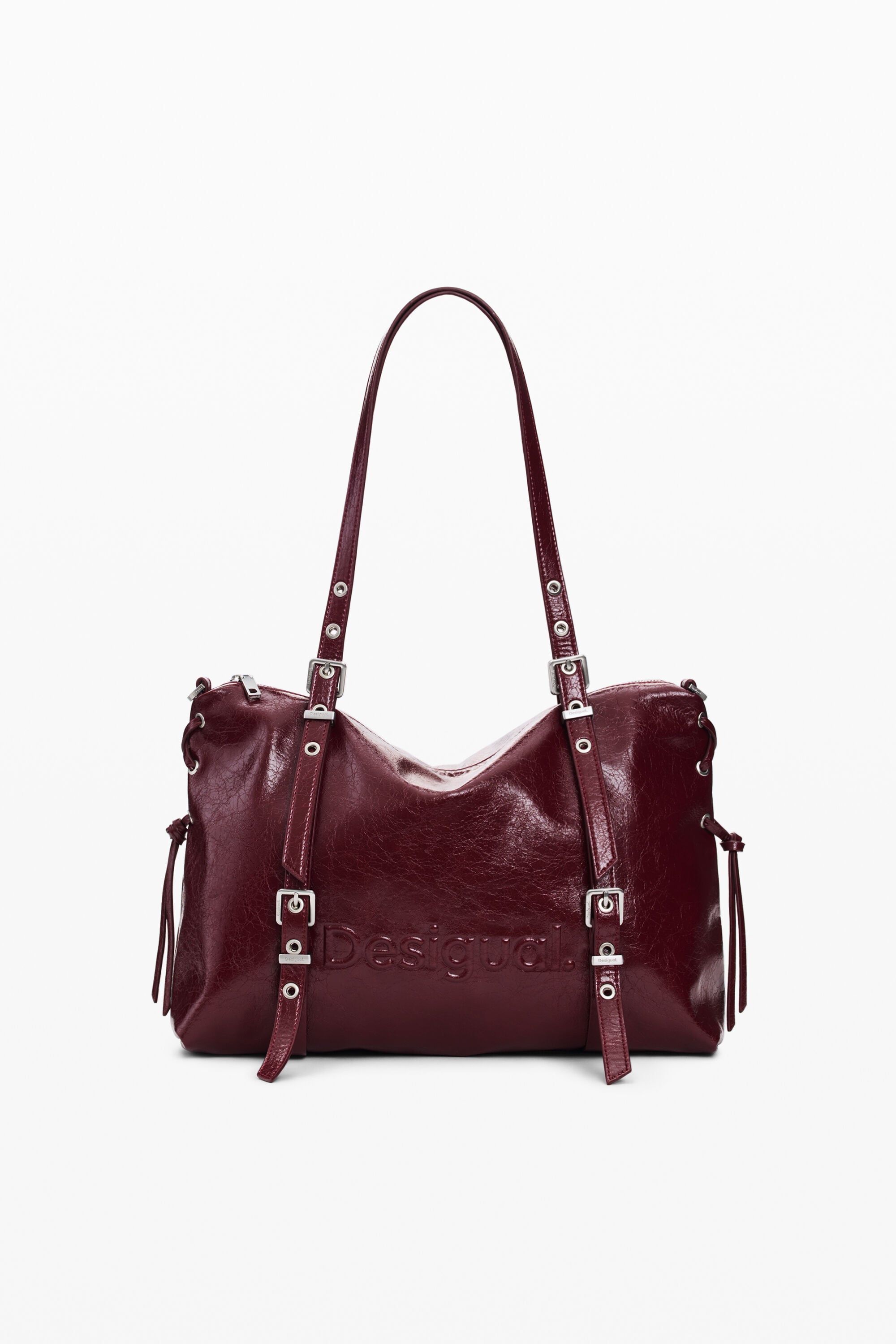 Desigual Donna Rosso Borsa Shopper Grande, Poliuretano, U