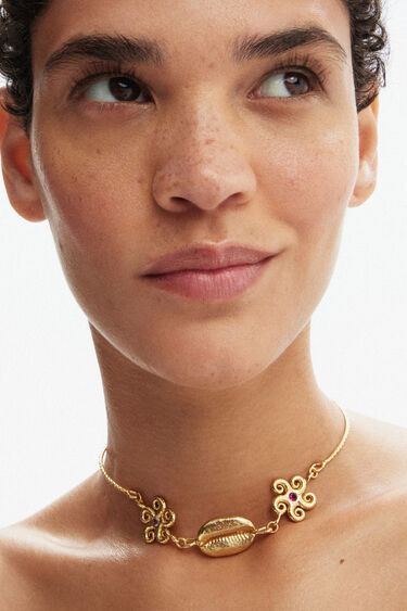 Choker concha baño oro Zalio | Desigual