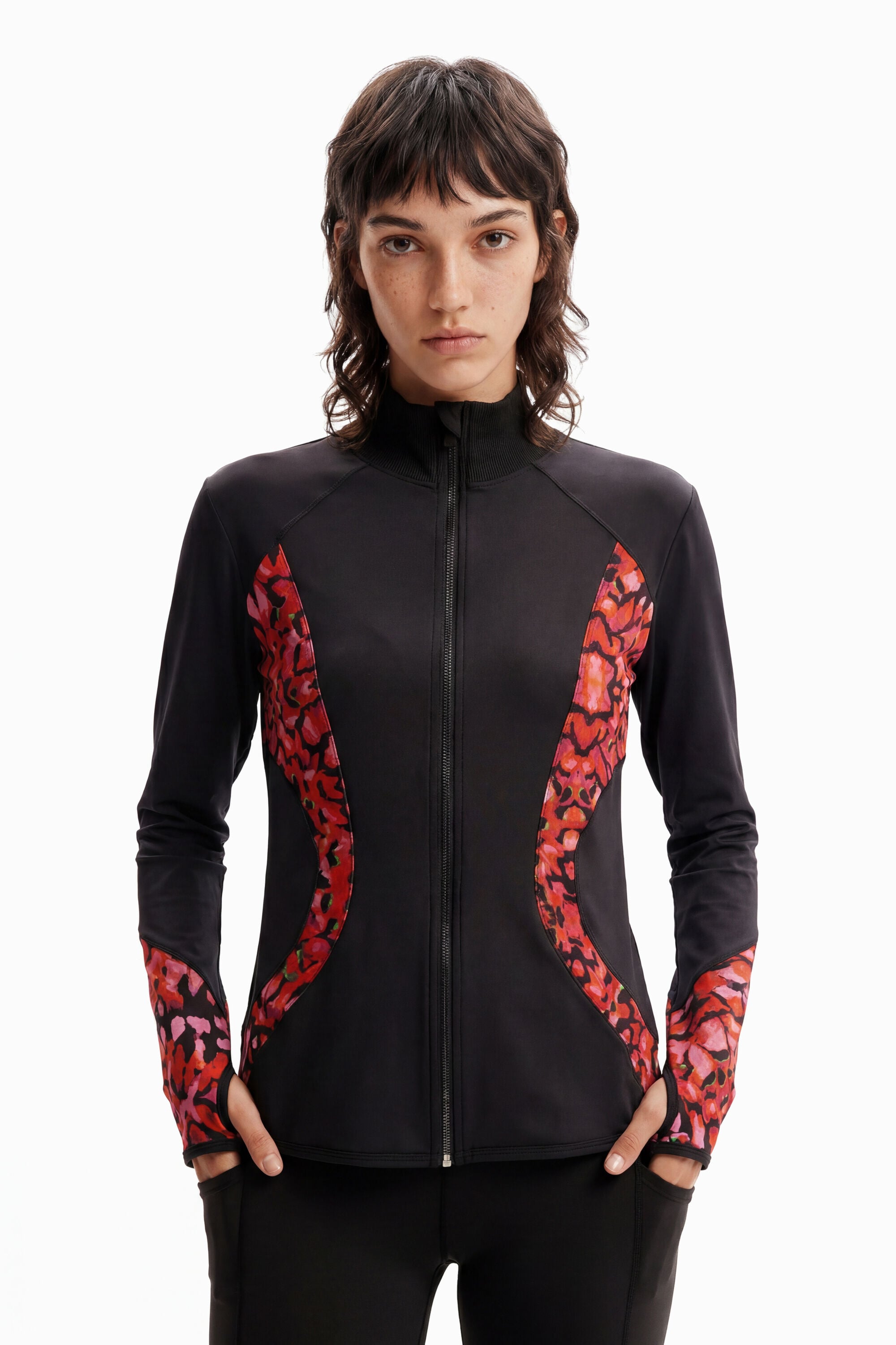 Desigual, Kurtka sportowa motyl, Kobieta, Czarny, S