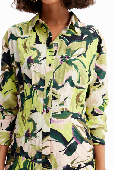Vestit camisa curt flors | Desigual