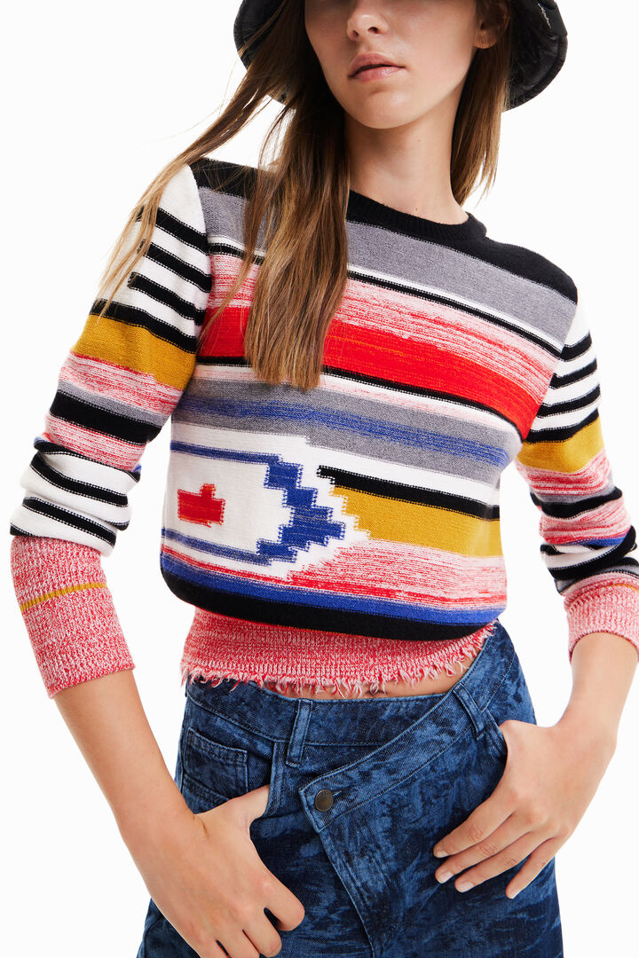 Pull ethnique rayures | Desigual