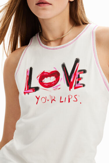 Sleeveless message T-shirt | Desigual