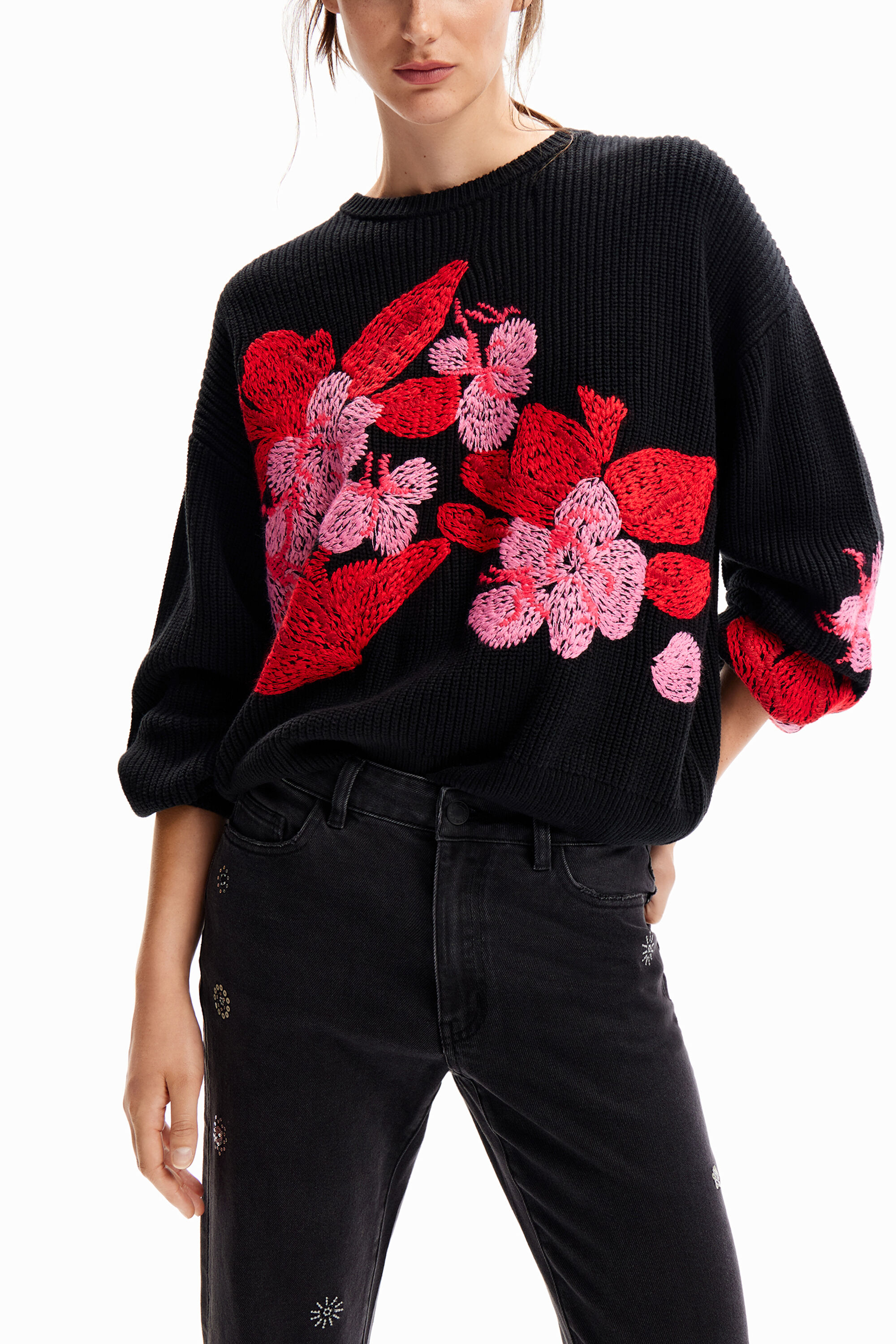 Jersey bordado sales flores zara