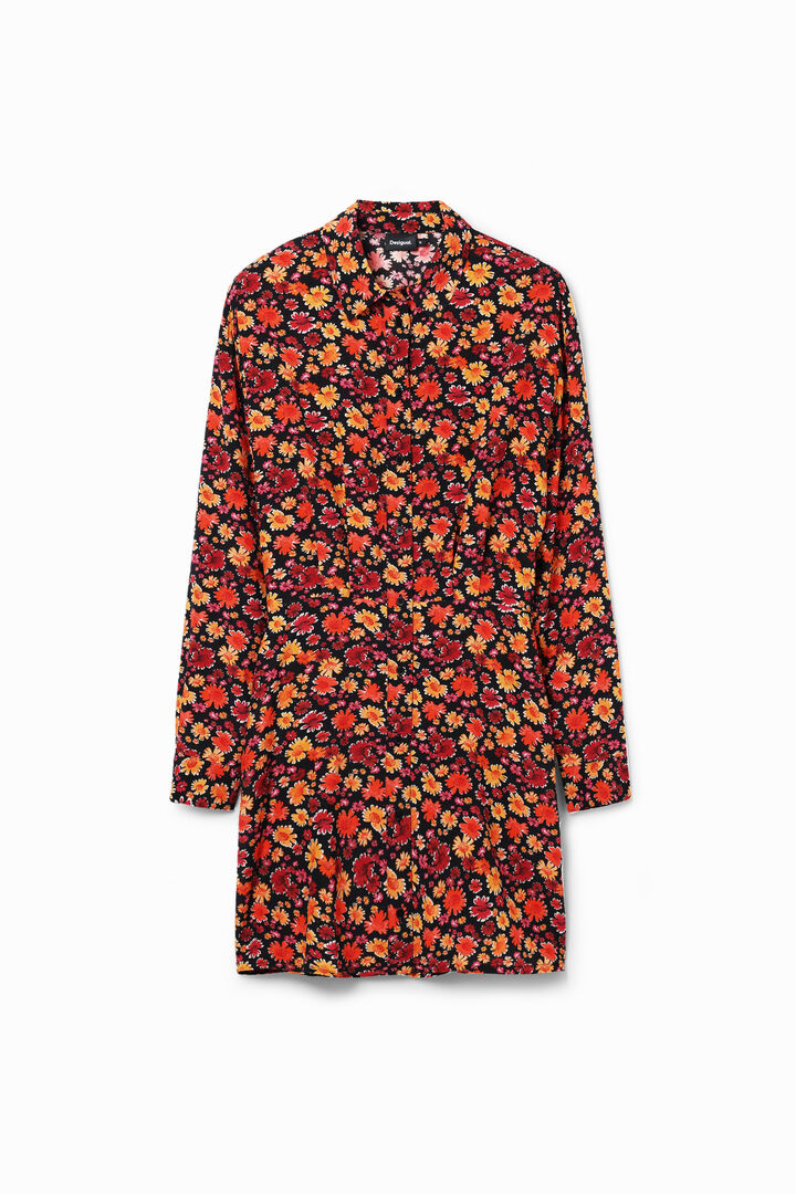 Kurzes Hemdblusenkleid Blumen