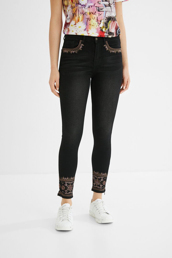 Skinny embroidered jeans | Desigual