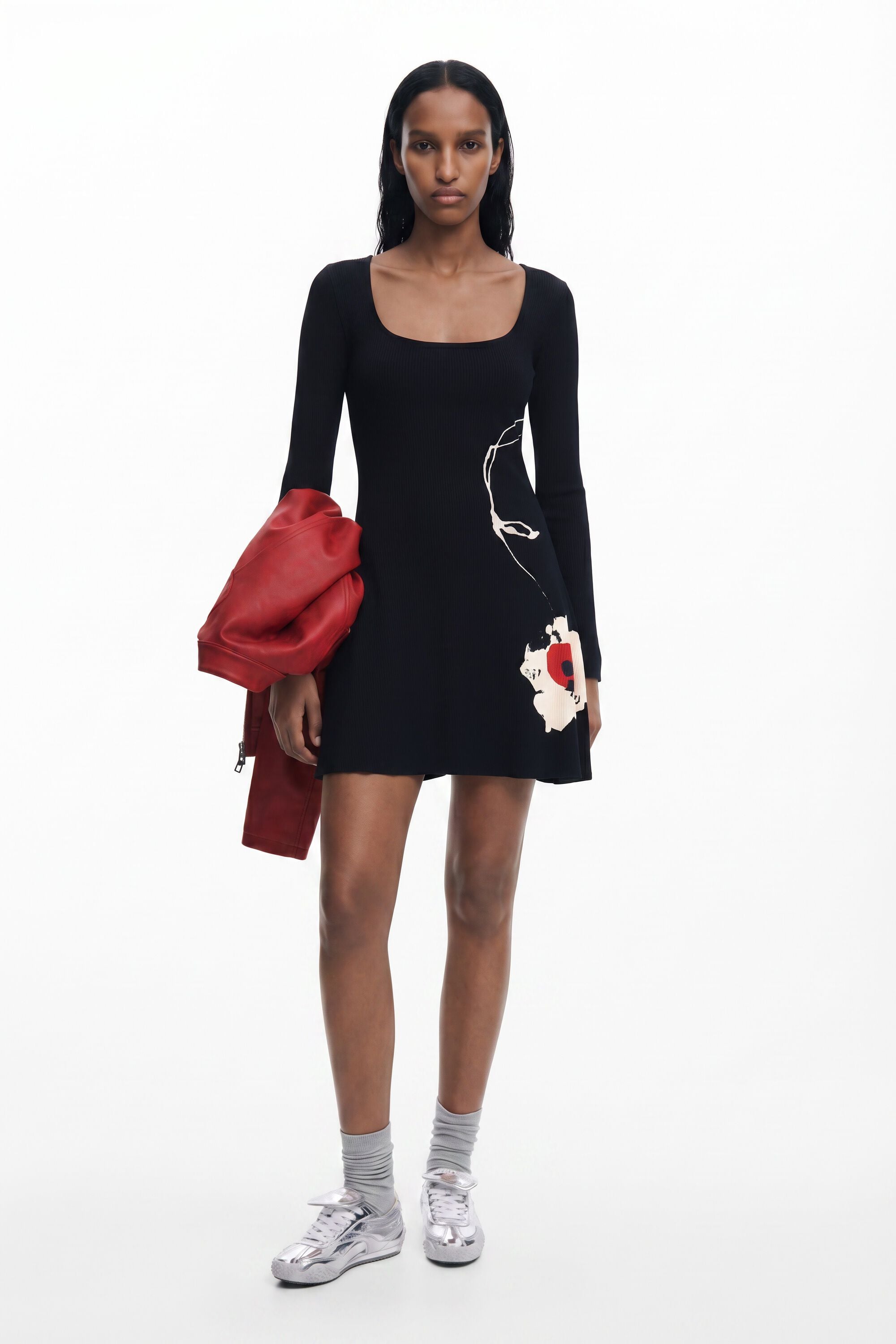 Short floral dress - BLACK - M