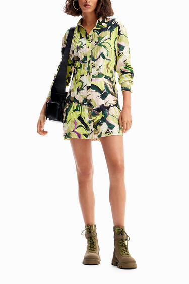 Vestit camisa curt flors | Desigual