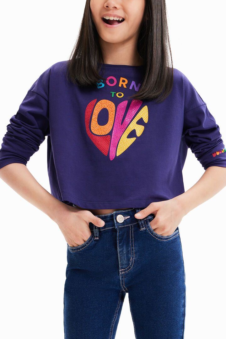 Camiseta cropped love | Desigual