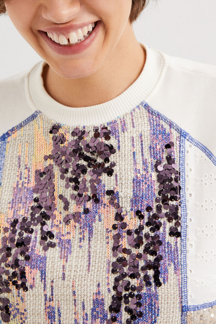 Fabric patchwork sweatshirt | Desigual