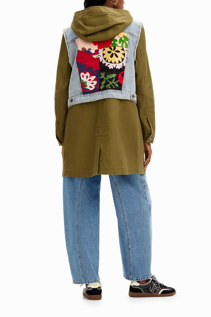 2-in-1 embroidered hybrid parka | Desigual