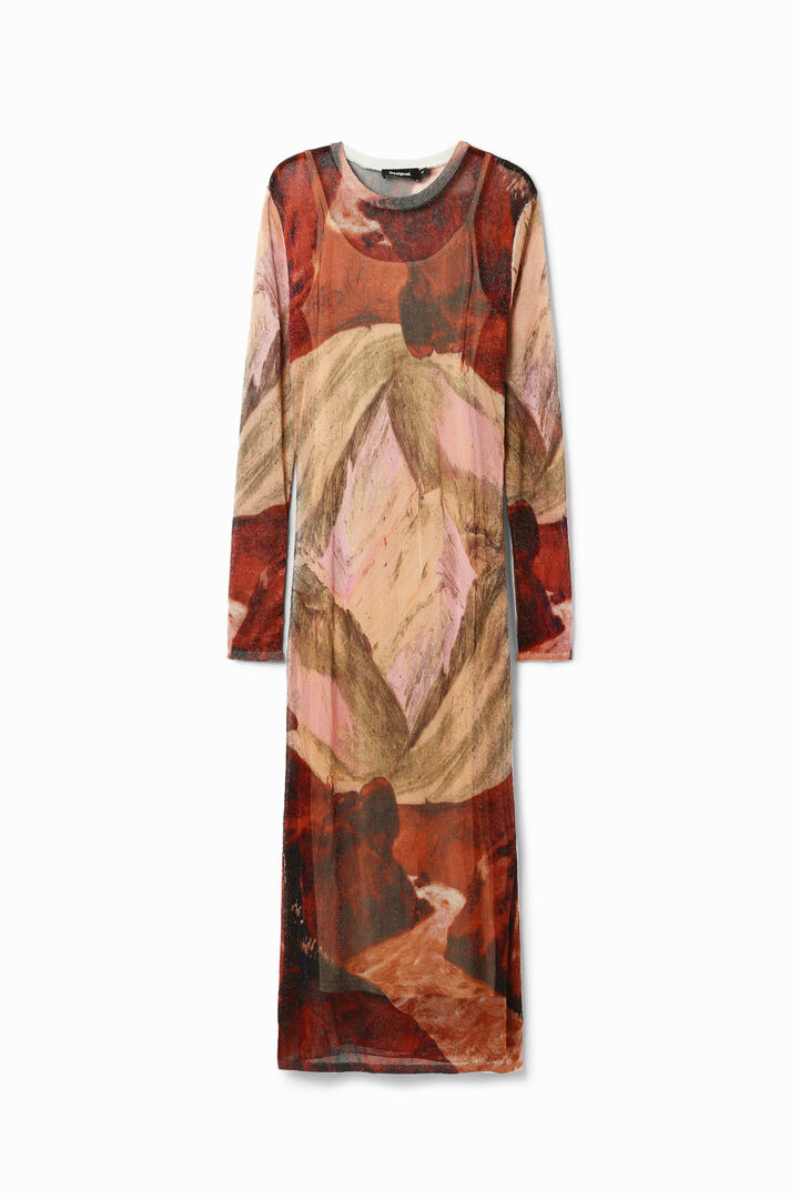 Landscape knit midi dress