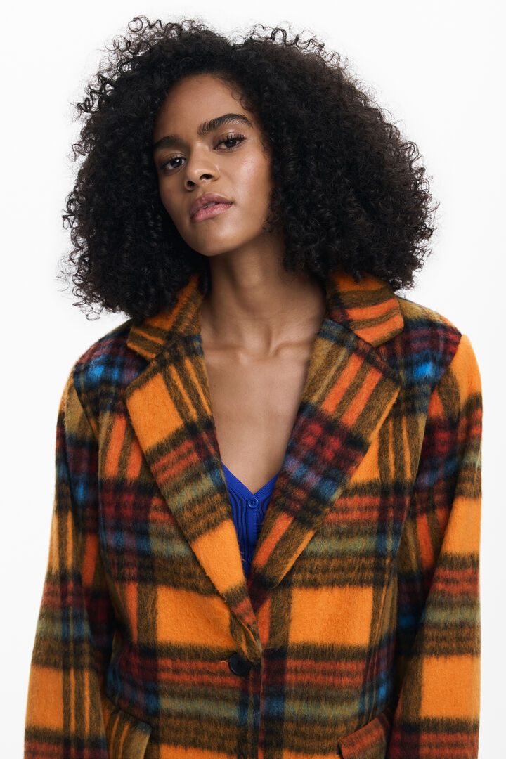 Langer Mantel mit Karomuster | Desigual