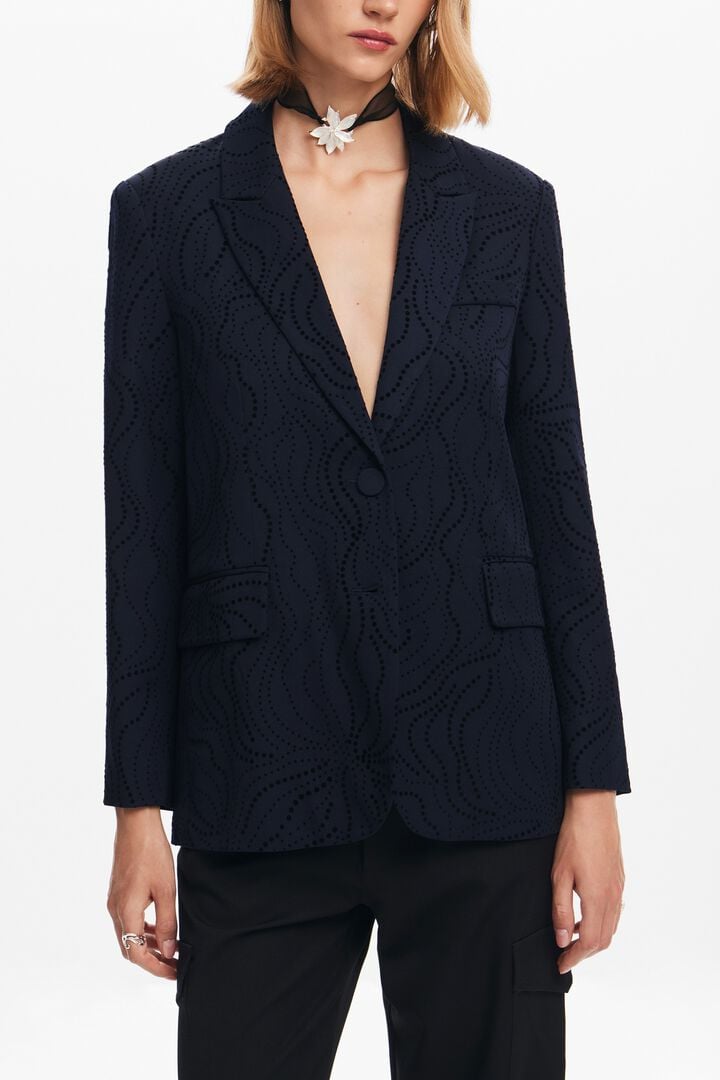 Blazer bordado com flores | Desigual