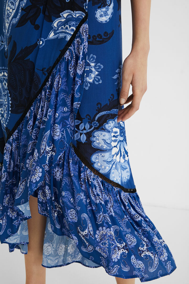 Falda larga volantes paisley | Desigual
