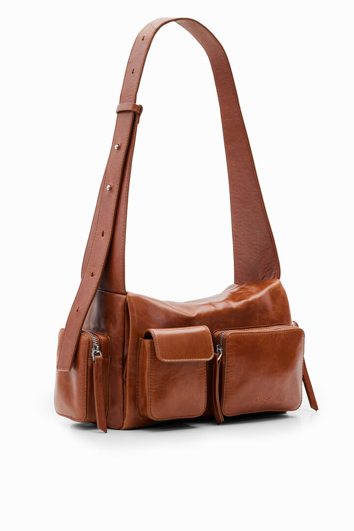 M leather pockets bag