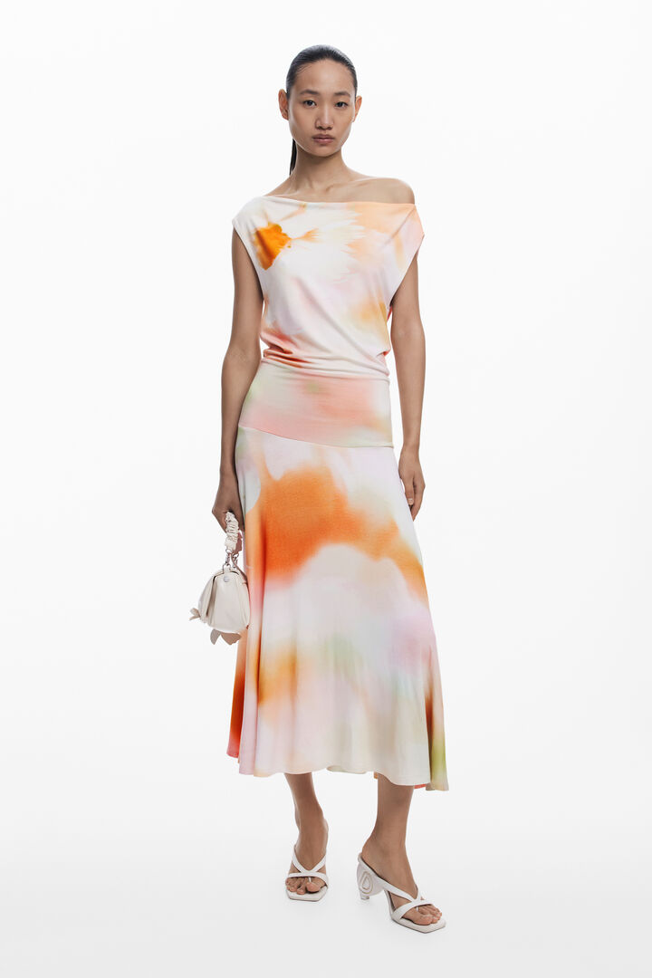 Asymmetric long dress | Desigual