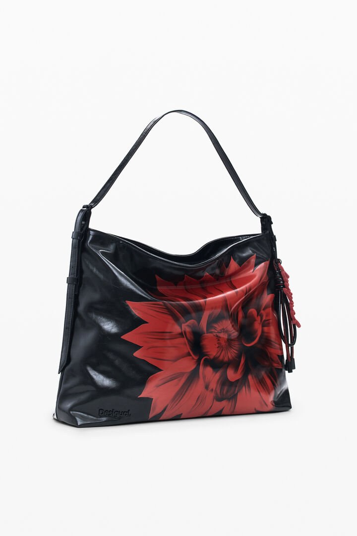 Bolso hombro flor brillante mediano | Desigual