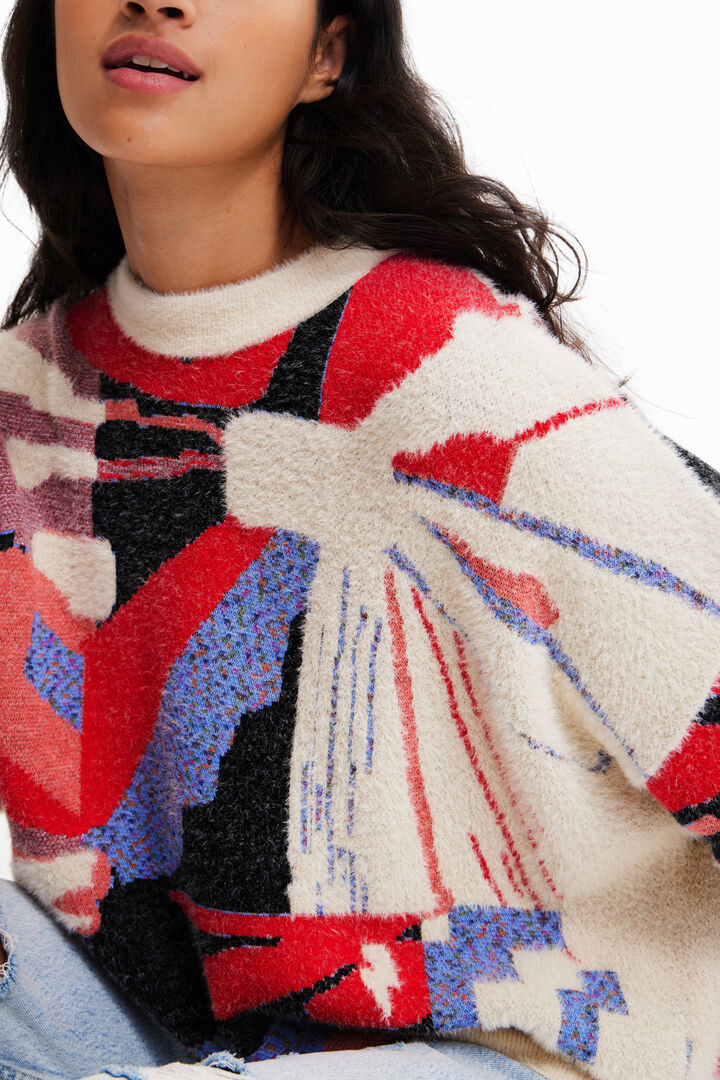 Multicoloured geometric jumper | Desigual