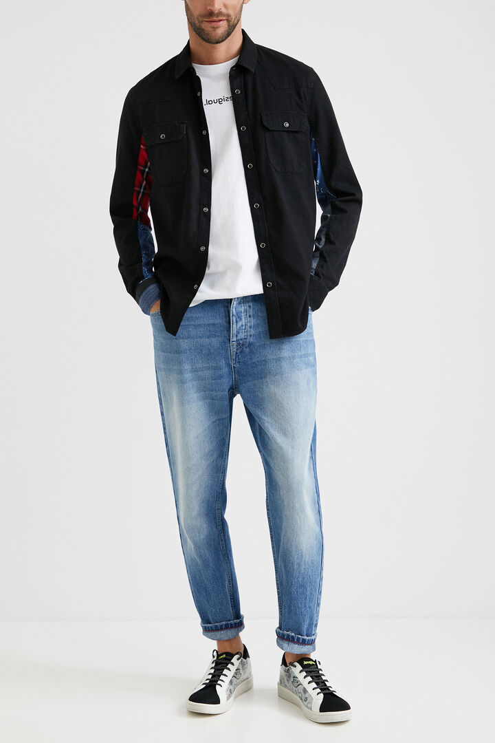 Chemise jean patch imprimé | Desigual