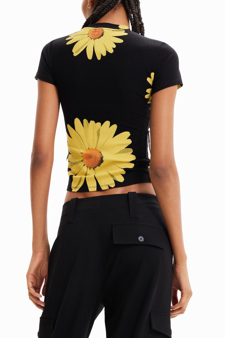 Ribbed daisy T-shirt | Desigual