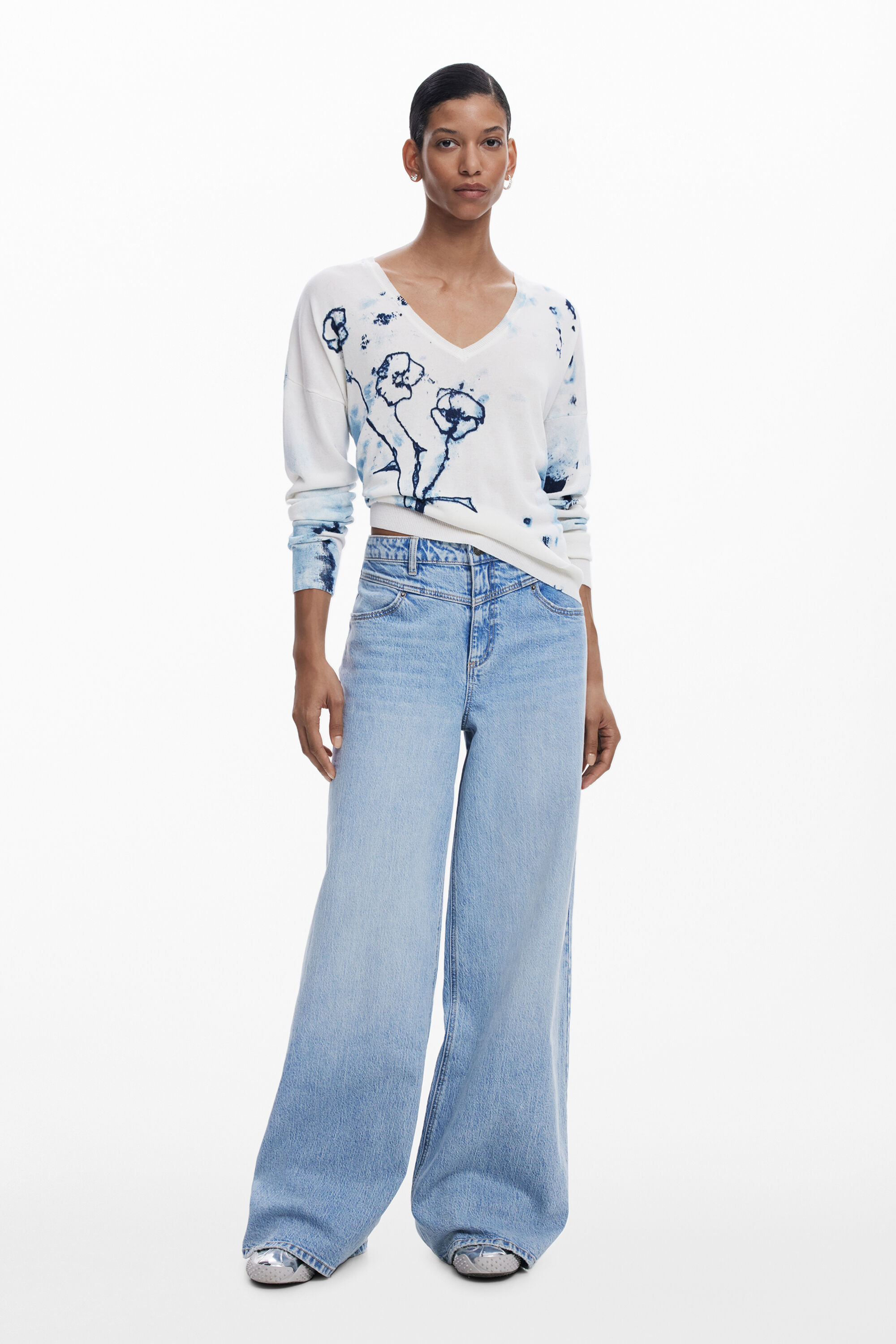 Desigual Poppy Sweater In White