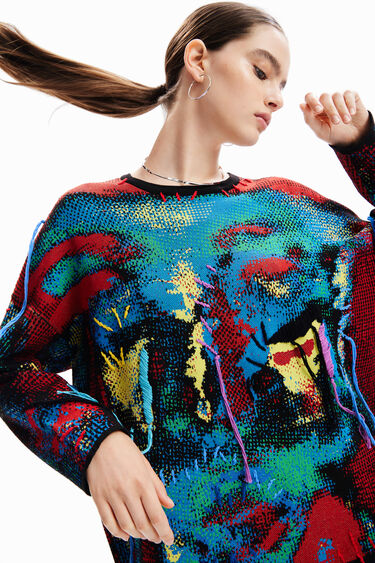 María Escoté oversize jacquard pullover | Desigual