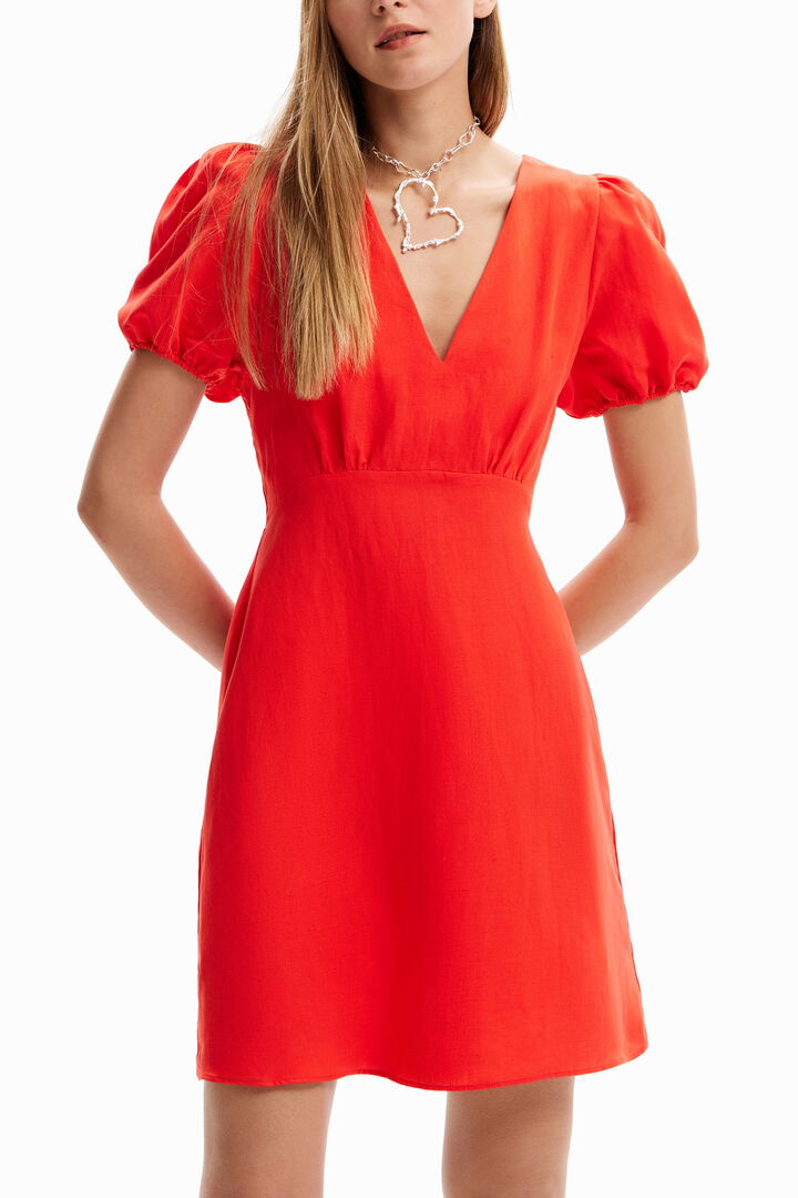 Short puff-sleeve dress | Desigual