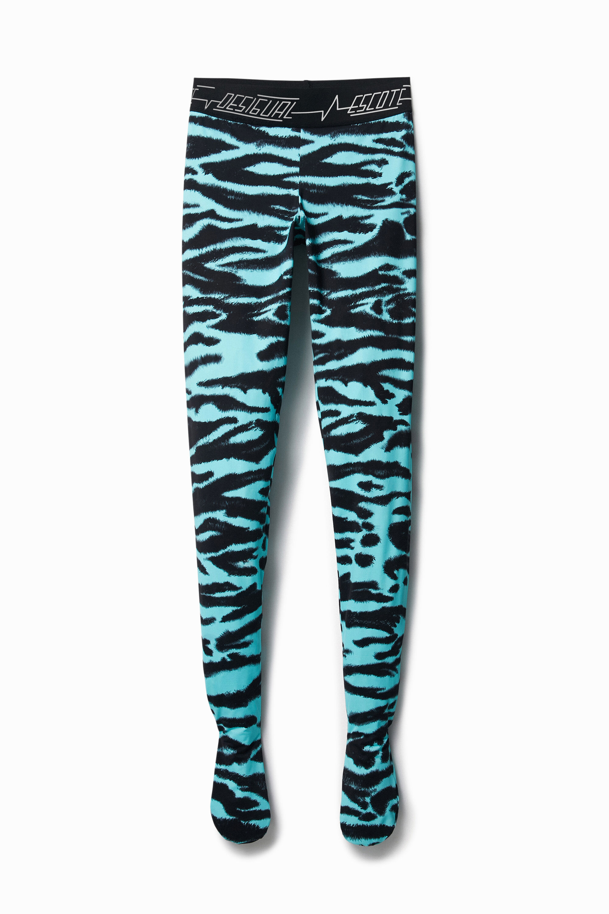 Desigual Animal Print Slim Leggings In Blue