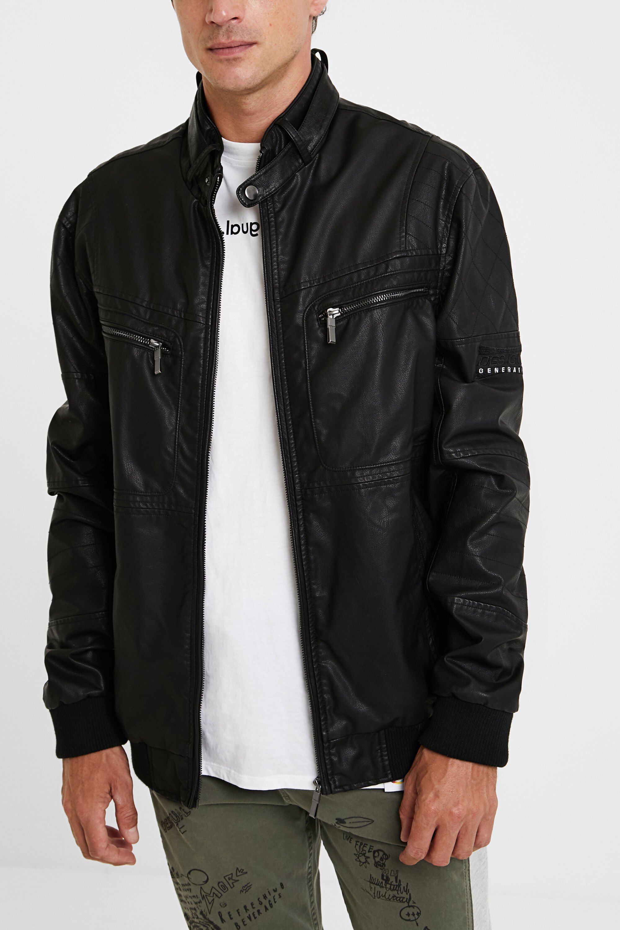 Leather effect biker jacket Desigual