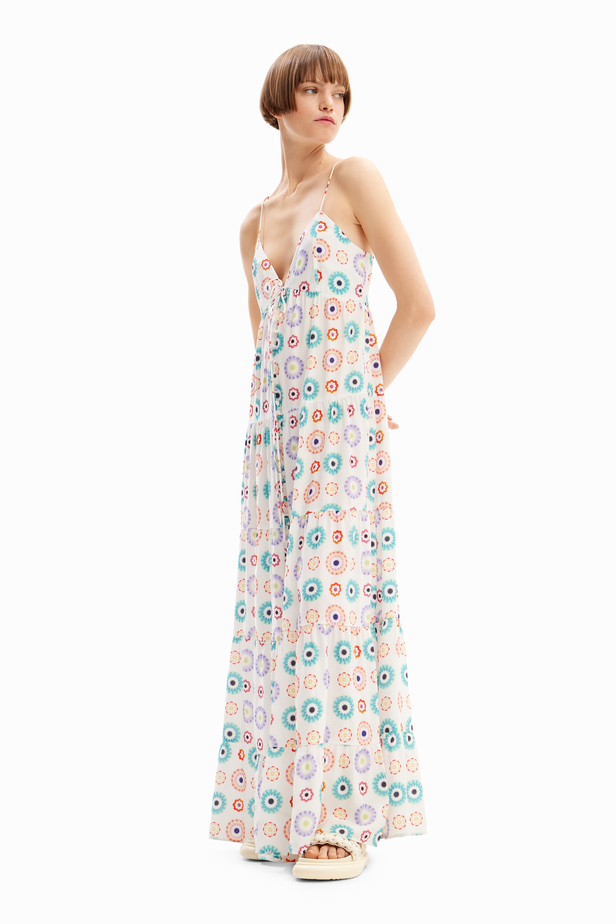 Desigual Long geometric strappy dress