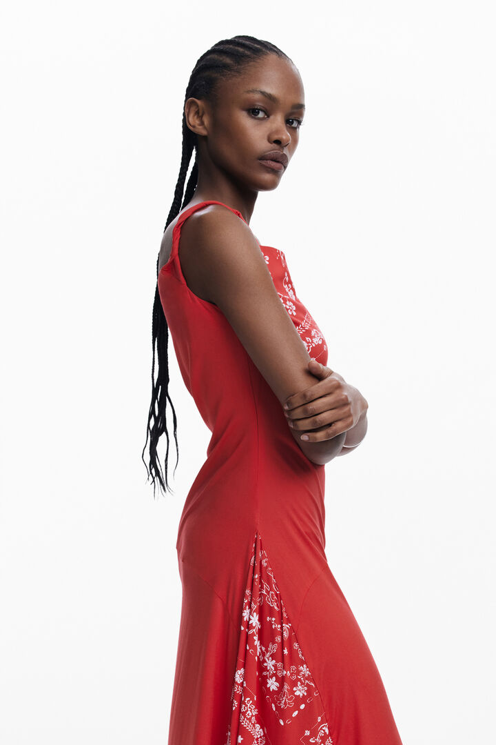 Vestido asimétrico flores bandana | Desigual