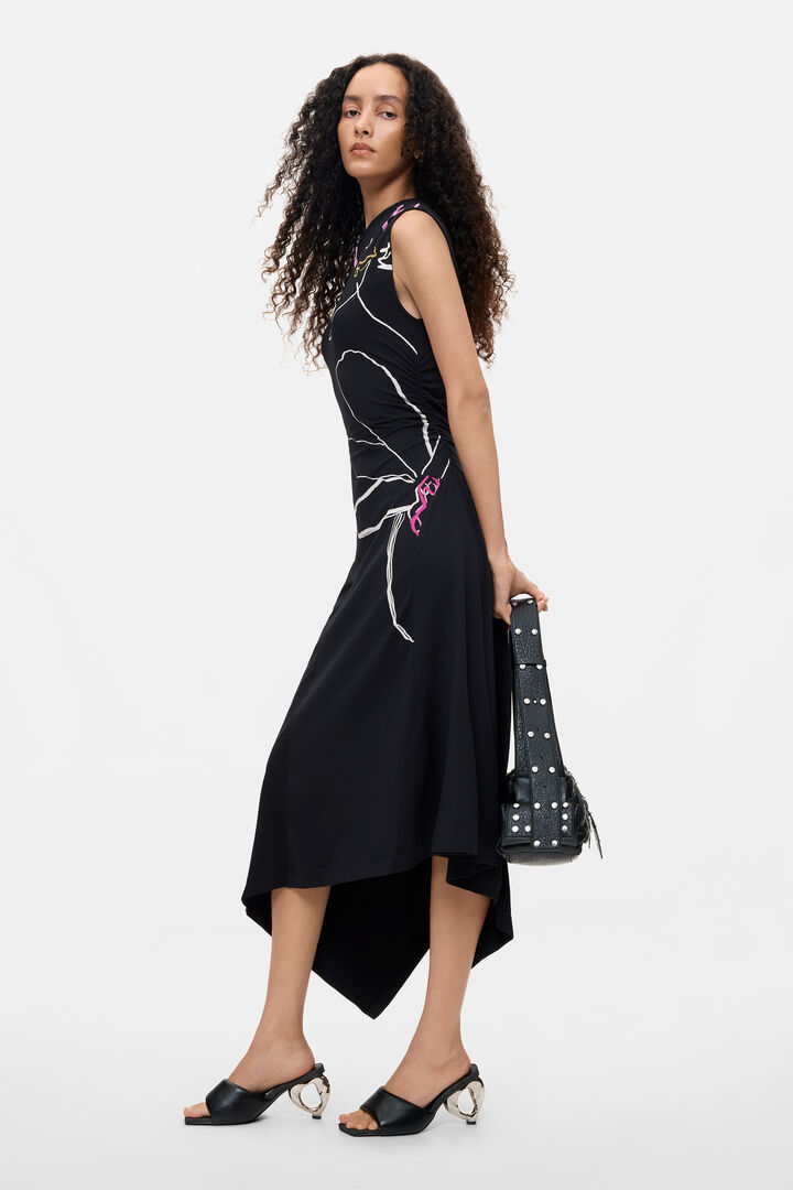 Asymmetric Floral Dress