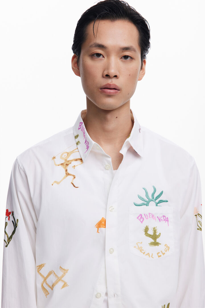 Shirt with ethnic patterns | Desigual