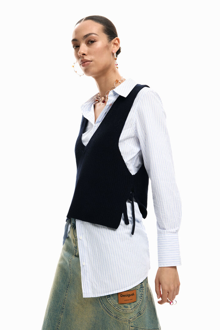 Shirt with detachable vest