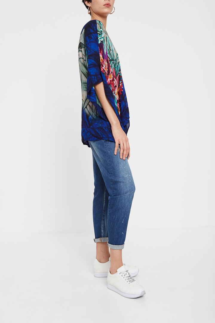 Oriental floral kimono blouse | Desigual