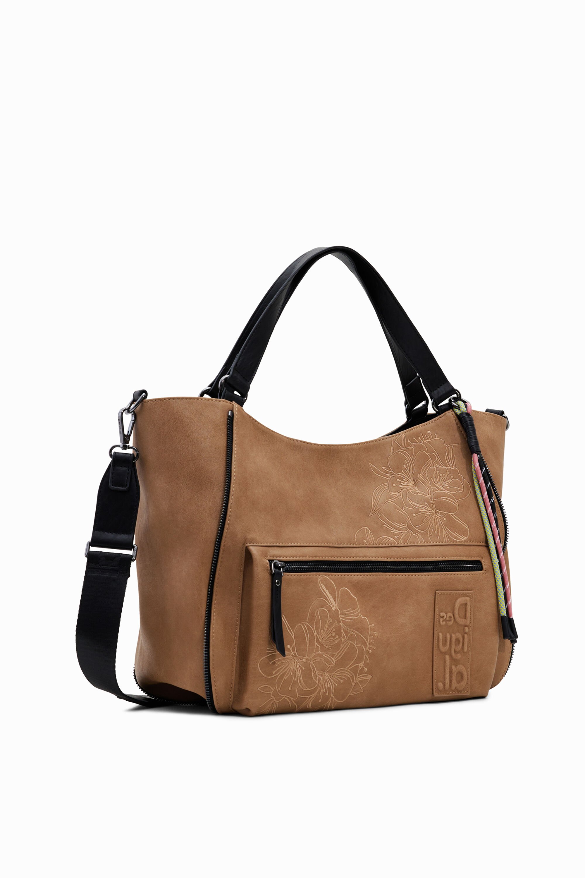 Borsa da spalla con fiori