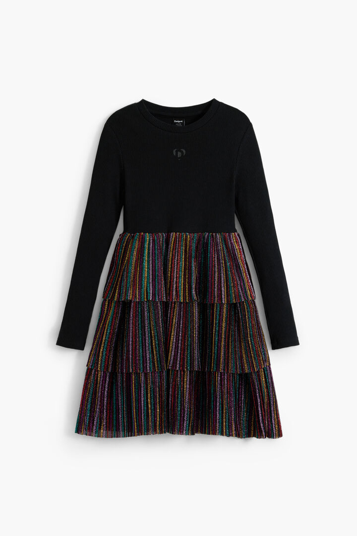 Vestido volantes lúrex | Desigual