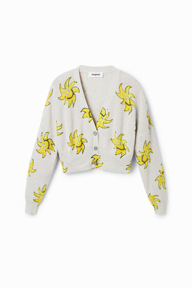 Cardigan court maille soleils | Desigual