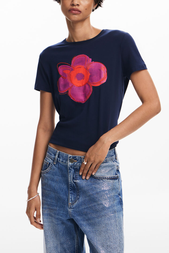 Flower illustration T-shirt | Desigual