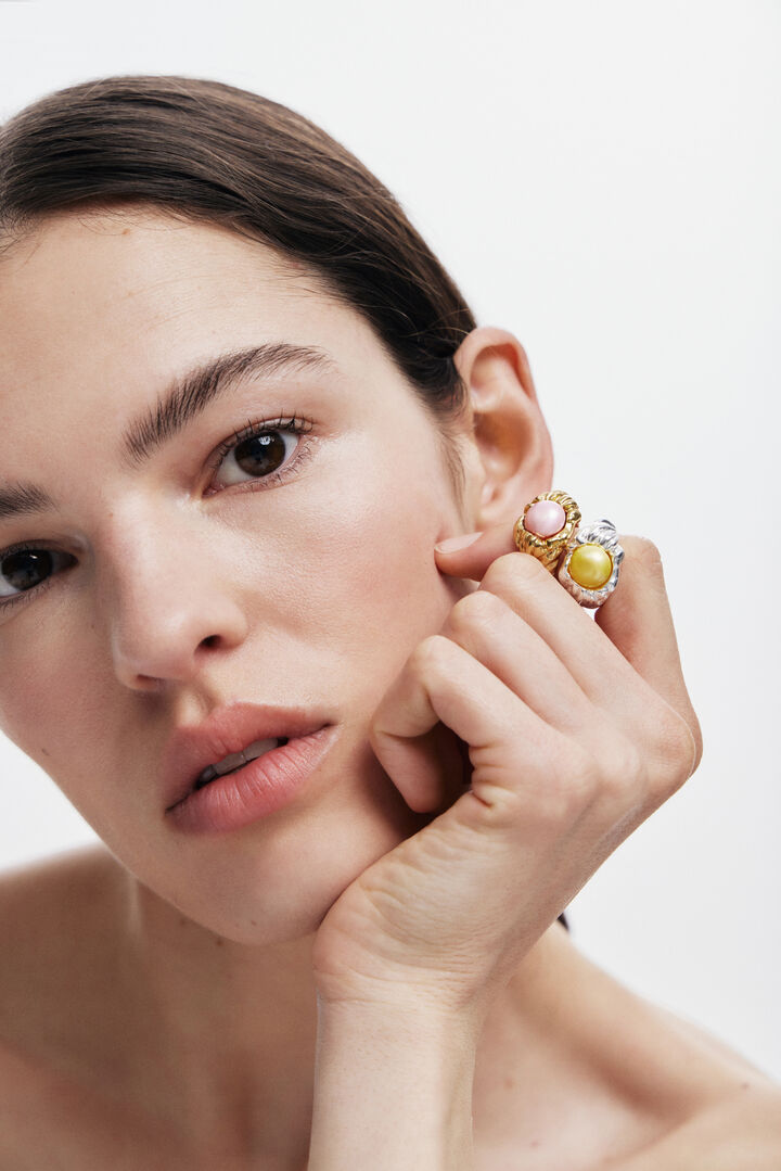 Gold-plated pearl ring Zalio | Desigual