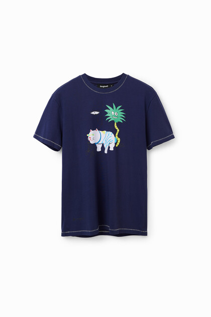 Short-sleeve cat T-shirt
